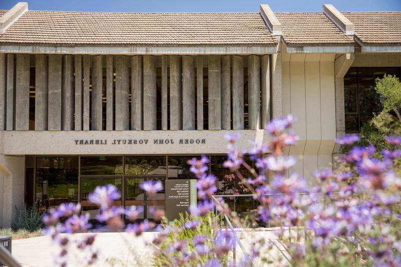 Westmont Voskuyl Library with flowers